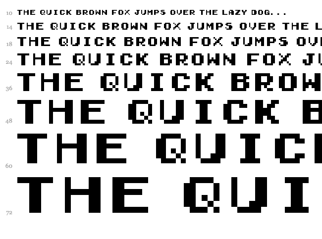 Early GameBoy font waterfall